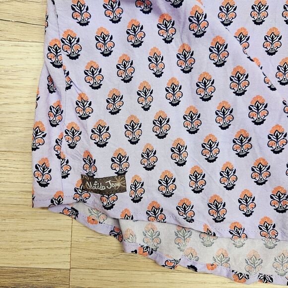 Matilda Jane Womens Purple Lavender Damask Print Longsleeve Blouse Shirt Large - Picture 5 of 9